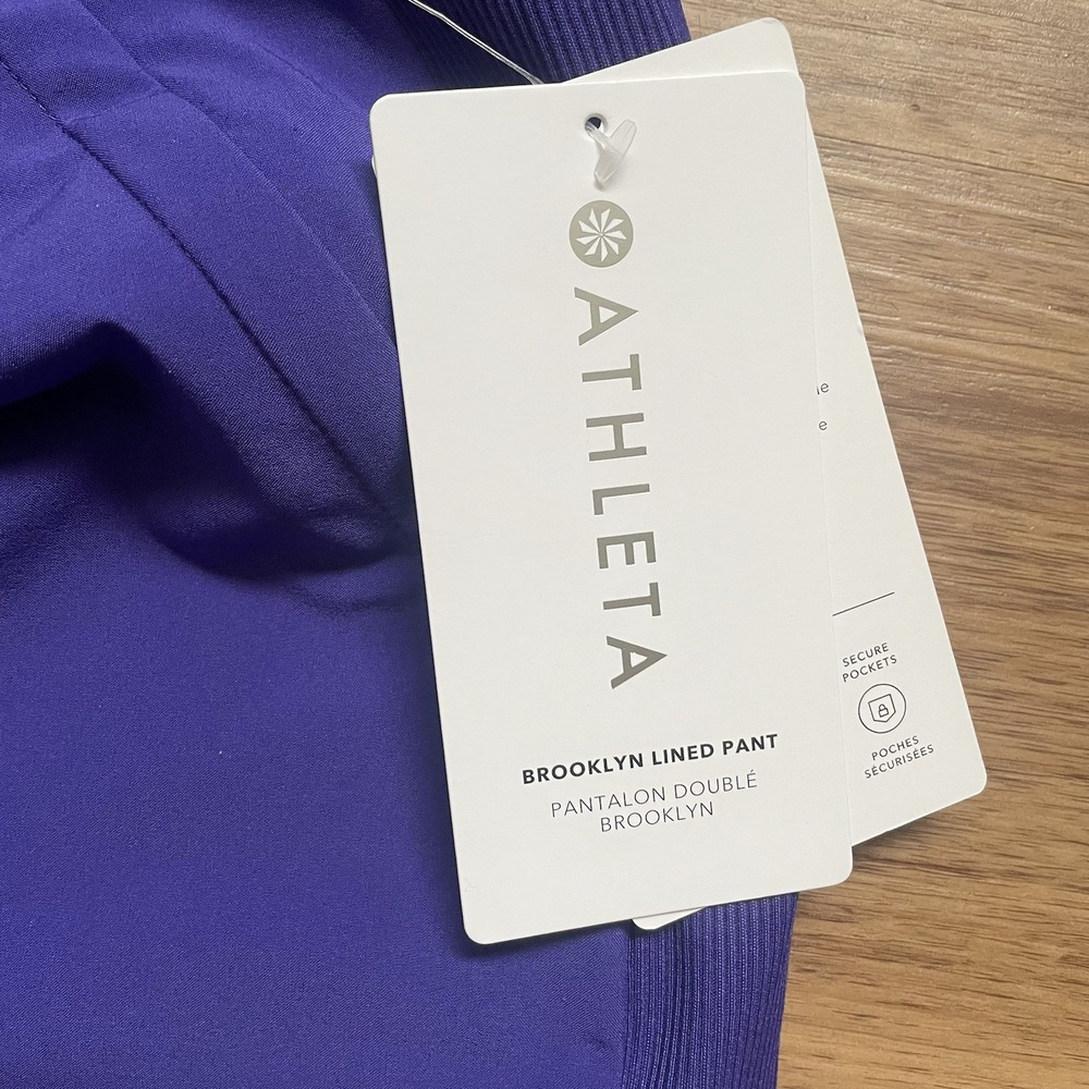 Athleta Pants Brooklyn Lined Tapered Mid Rise Jogger Pant Noble Blue NEW 14T - Picture 3 of 12